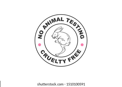 no animal testing logo or cruelty free logo with rabbit as symbol