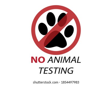 No to animal testing on white background.