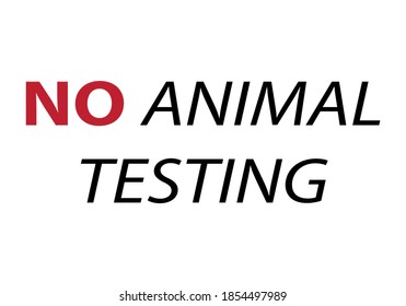 No to animal testing on white background.