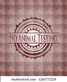 No Animal Testing red seamless geometric emblem.