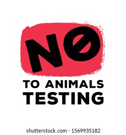 No to animal testing sign. Vector cruelty free badge.
