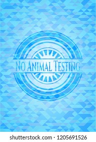 No Animal Testing sky blue mosaic emblem