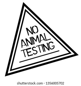 NO ANIMAL TESTING stamp on white