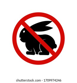 No animal testing vector sign isolated on white background