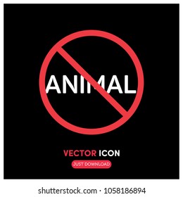 "No Animal" Vector Icon Illustration