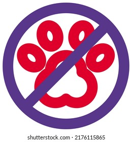 No animals allowed in a shopping mall with a crossed logotype