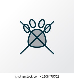 No animals icon colored line symbol. Premium quality isolated stop pet element in trendy style.