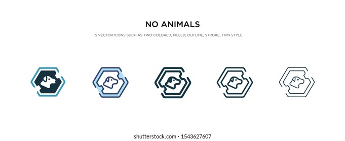 no animals icon in different style vector illustration. two colored and black no animals vector icons designed in filled, outline, line and stroke style can be used for web, mobile, ui