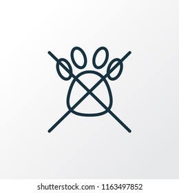 No animals icon line symbol. Premium quality isolated stop pet element in trendy style.