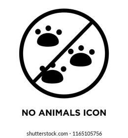 No animals icon vector isolated on white background, No animals transparent sign