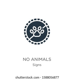 No animals icon vector. Trendy flat no animals icon from signs collection isolated on white background. Vector illustration can be used for web and mobile graphic design, logo, eps10