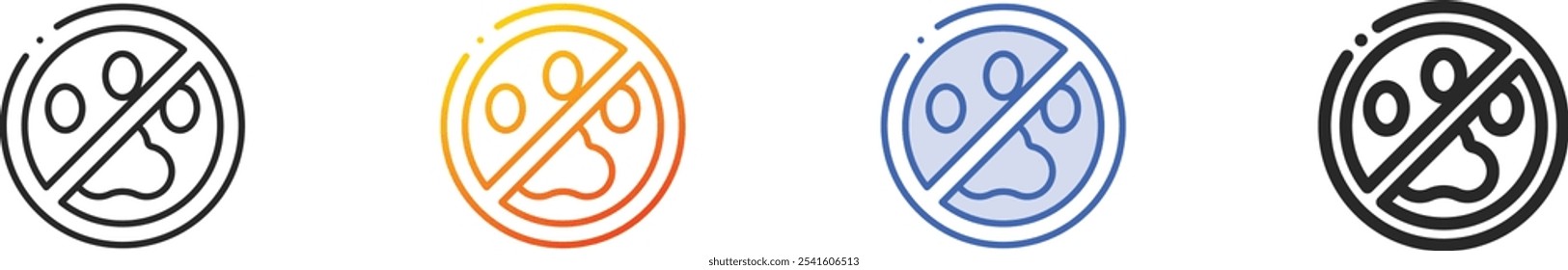 no animals icon.Thin Linear, Gradient, Blue Stroke and bold Style Design Isolated On White Background
