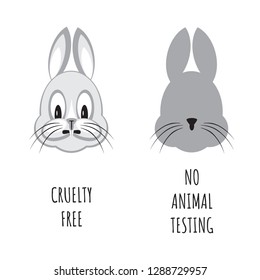 No animals testing icon design. Animal cruelty free symbol - bunny. Vector illustration.