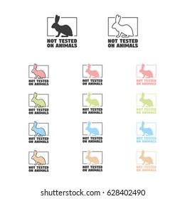 No animals testing icon design. Can be used as sticker, logo, stamp, icon. Vector illustration