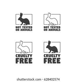 No animals testing icon design. Animal cruelty free symbol. Can be used as sticker, logo, stamp, icon. Vector illustration