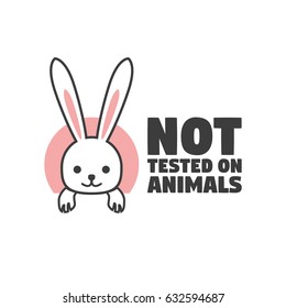 No animals testing icon design symbol. Can be used as sticker, logo, stamp, icon. Vector illustration
