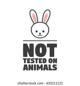 No animals testing icon design symbol. Can be used as sticker, logo, stamp, icon. Vector illustration
