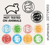 No animals testing sign icon. Not tested symbol. Round colourful 