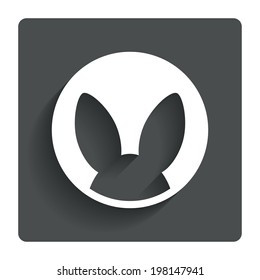 No animals testing sign icon. Not tested symbol. Gray flat button with shadow. Modern UI website navigation. Vector