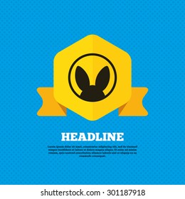 No animals testing sign icon. Not tested symbol. Yellow label tag. Circles seamless pattern on back. Vector