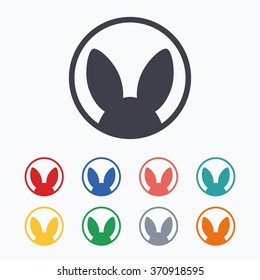 No animals testing sign icon. Not tested symbol. Colored flat icons on white background.