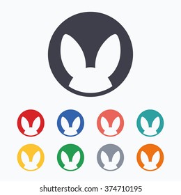 No animals testing sign icon. Not tested symbol. Colored flat icons on white background.