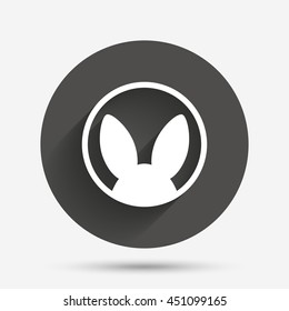 No animals testing sign icon. Not tested symbol. Circle flat button with shadow. Vector