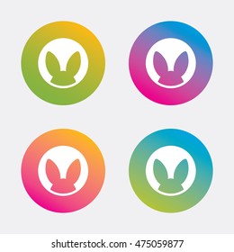No animals testing sign icon. Not tested symbol. Gradient flat buttons with icon. Modern design. Vector
