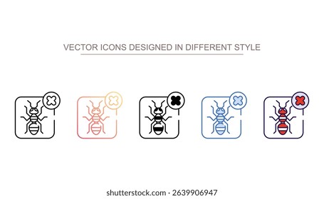 No Ant icon design with white background stock illustration