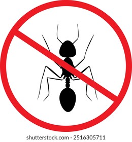 No Ant icon, Not allowed insects icon, home insect, stop Ant icon, Red prohibition sign, Prevent Ant