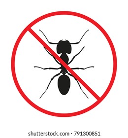 No Ant icon, vector illustration.