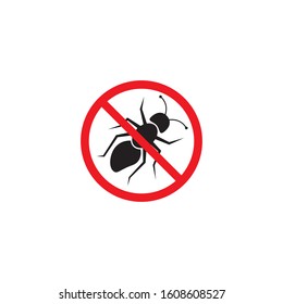 No ant sign ,no insect vector icon 