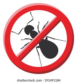 No ant sign vector illustration