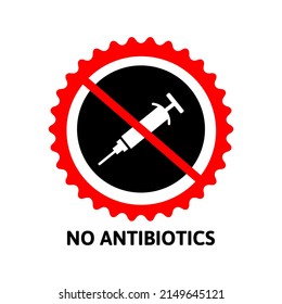No Antibiotics, No hormones. Vector Illustration
