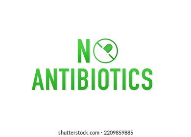 No antibiotics on a white background. Vector illustration