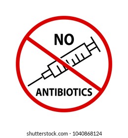 no antibiotics, Vector illustration