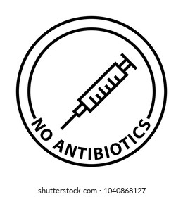 No Antibiotics, Vector Illustration