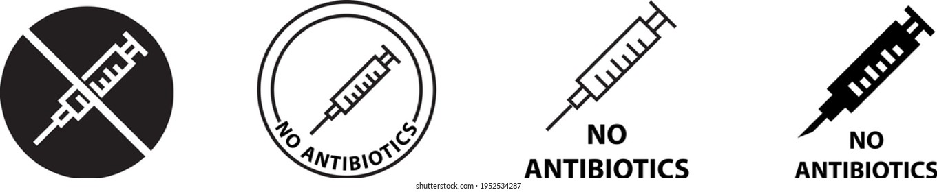 No antibiotics , Vector illustration
