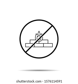 No antivirus, firewall icon. Simple thin line, outline vector of web design development ban, prohibition, embargo, forbiddance icons for ui and ux, website or mobile application