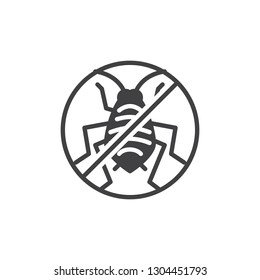 No aphid pests vector icon. filled flat sign for mobile concept and web design. Stop aphid insects simple solid icon. Symbol, logo illustration. Pixel perfect vector graphics