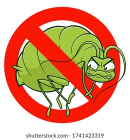No aphid vector sign on the white background. 