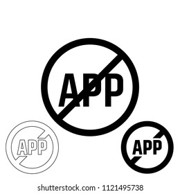 No app. mobile application sign icon vector