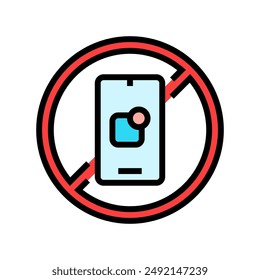 no app required label product caution color icon vector. no app required label product caution sign. isolated symbol illustration