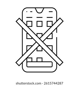 no app required label product caution line icon vector. no app required label product caution sign. isolated contour symbol black illustration