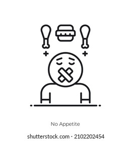 No Appetite Icon. Outline Style Icon Design Isolated On White Background