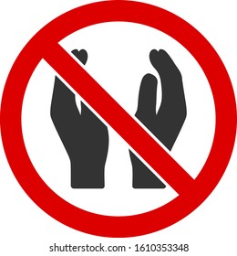 No applause vector icon. Flat No applause symbol is isolated on a white background.