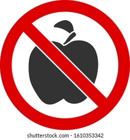 No apple fruit vector icon. Flat No apple fruit symbol is isolated on a white background.
