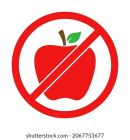 No Apple Sign on White Background
