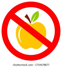 No Apples, Please Do Not Feed The Animals Vector Sign