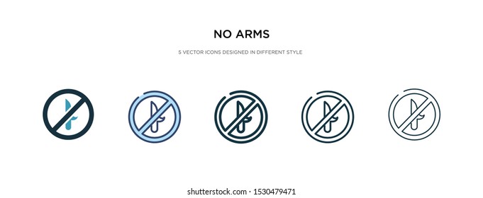 no arms icon in different style vector illustration. two colored and black no arms vector icons designed in filled, outline, line and stroke style can be used for web, mobile, ui
